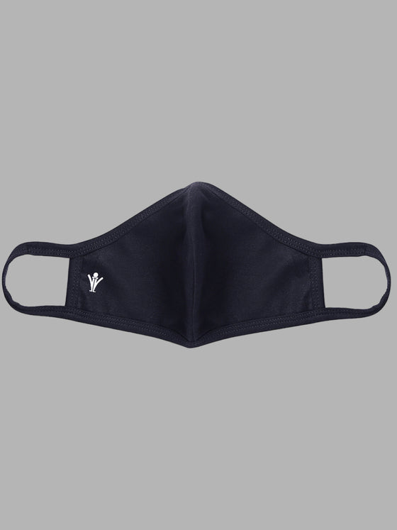 Flexible Knitted Face Mask 3 Layer - Black (6 Pcs Pack)