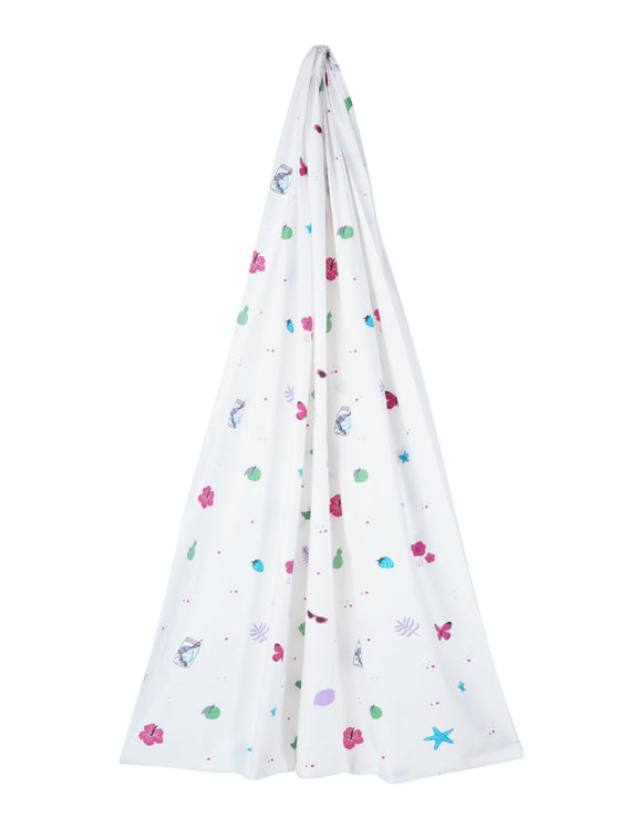 Soft Cotton White Print Hammock/Cradle