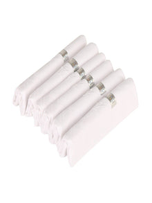  Feather Touch White Hand Kerchief (6 in 1)