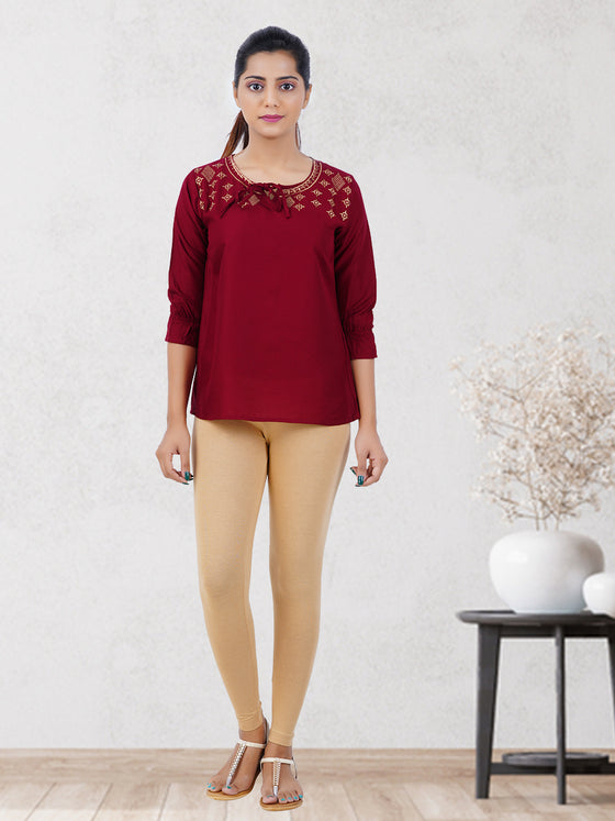 Ankle Fit Spandex Stretchable Leggings Deep Skin