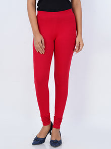  Churidar Fit Spandex Stretchable Leggings Chilly Red
