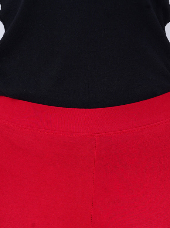Churidar Fit Spandex Stretchable Leggings Chilly Red