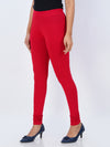 Churidar Fit Spandex Stretchable Leggings Chilly Red