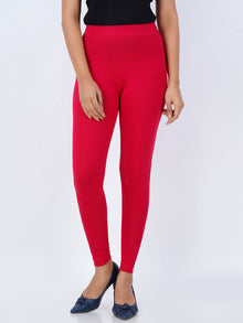  Ankle Fit Spandex Stretchable Leggings Chilly Red