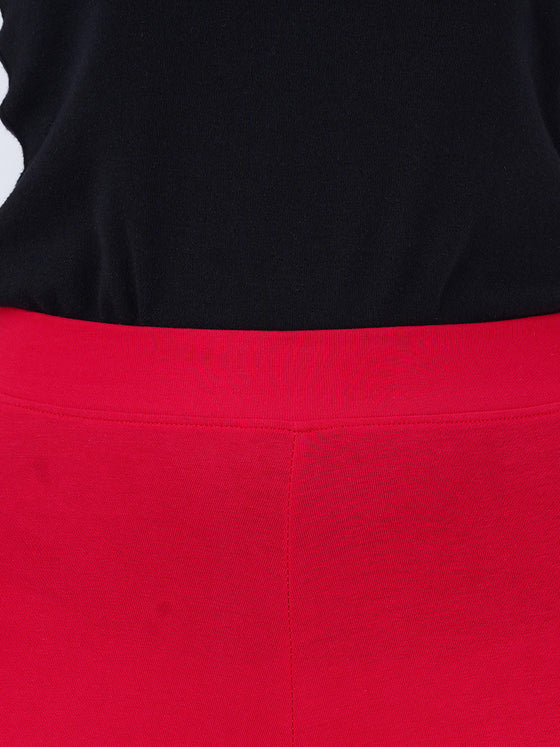 Ankle Fit Spandex Stretchable Leggings Chilly Red