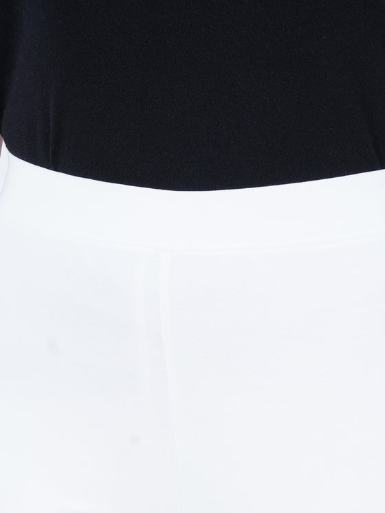 Ankle Fit Spandex Stretchable Leggings White