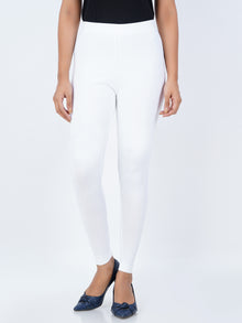  Ankle Fit Spandex Stretchable Leggings White