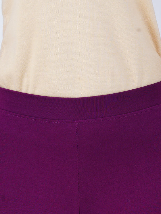 Ankle Fit Spandex Stretchable Leggings French Wine