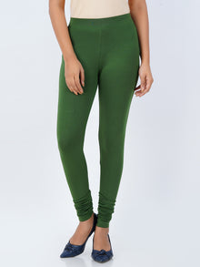  Churidar Fit Spandex Stretchable Leggings L Green
