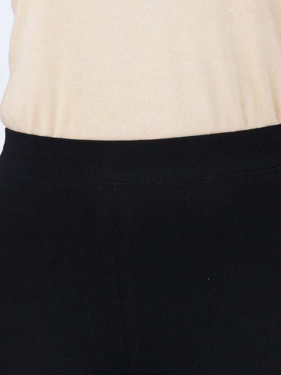 Ankle Fit Spandex Stretchable Leggings Black