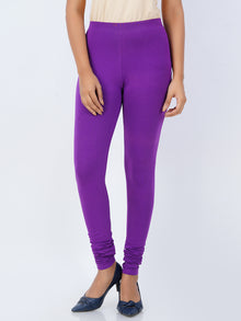  Churidar Fit Spandex Stretchable Leggings Light Violet