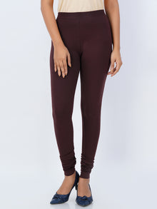  Churidar Fit Spandex Stretchable Leggings Coffee Brown