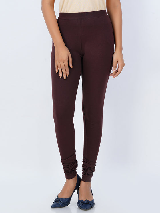 Churidar Fit Spandex Stretchable Leggings Coffee Brown