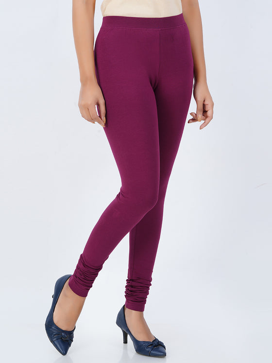 Churidar Fit Spandex Stretchable Leggings Grape Wine