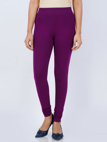  Churidar Fit Spandex Stretchable Leggings French Wine