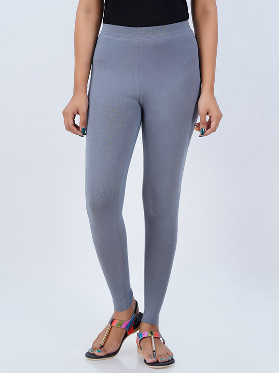 Ankle Fit Spandex Stretchable Leggings Dark Grey