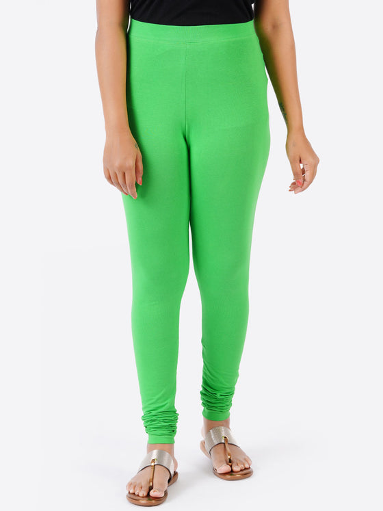 Churidar Fit Spandex Stretchable Leggings Parrot Green L29
