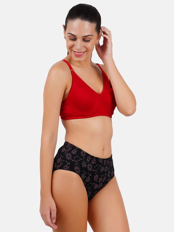 Double Layer Full Coverage Panties Elina Print Plus Size (3Pcs Pack)