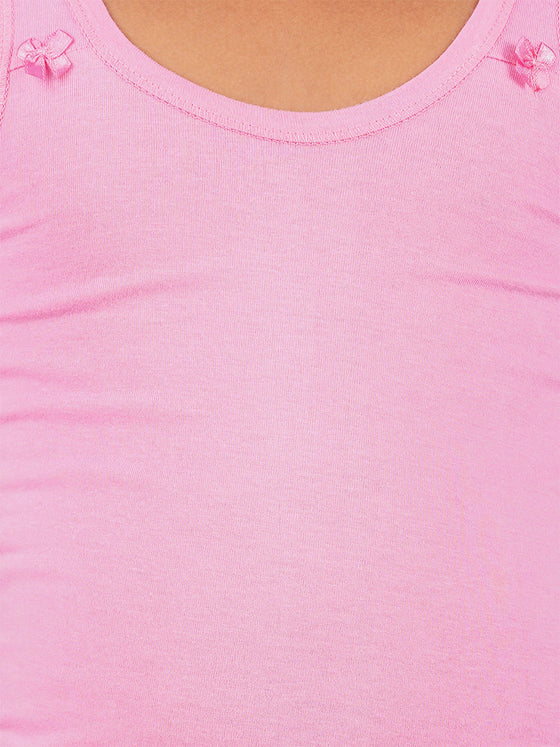Girl's Combed Cotton Round Neck Comfort Camisole Colour (2PCs Pack)