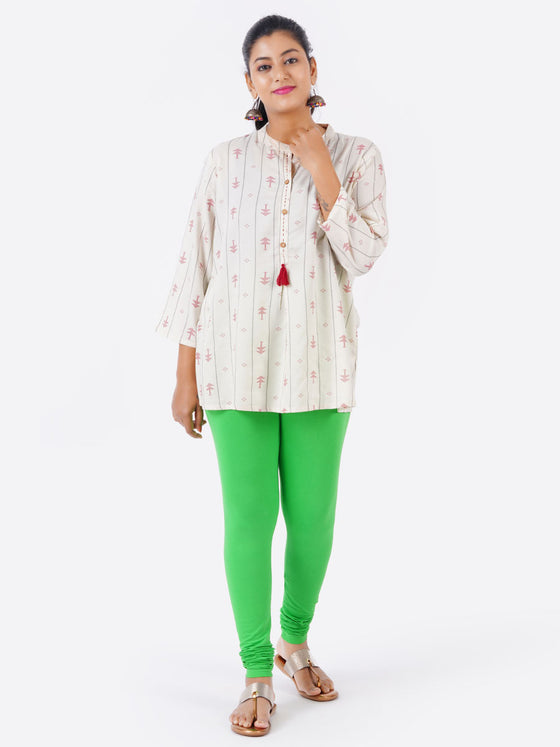 Churidar Fit Spandex Stretchable Leggings Parrot Green L29