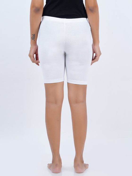 Cotton Stretchable Comfort Knitting Tights White (2Pcs Pack)