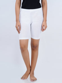  Cotton Stretchable Comfort Knitting Tights White (2Pcs Pack)
