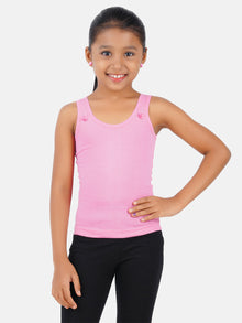  Girl's Combed Cotton Round Neck Comfort Camisole Colour (2PCs Pack)