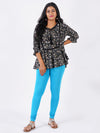 Churidar Fit Spandex Stretchable Leggings Turquoise L12