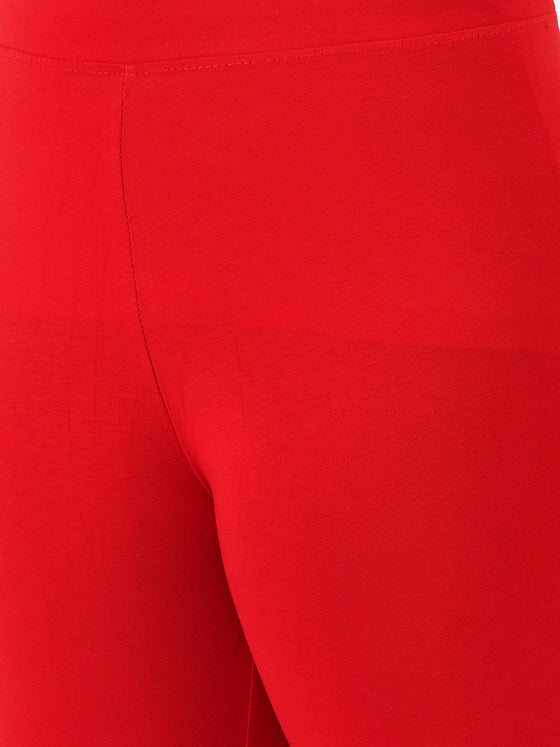Churidar Fit Spandex Stretchable Leggings Red L42