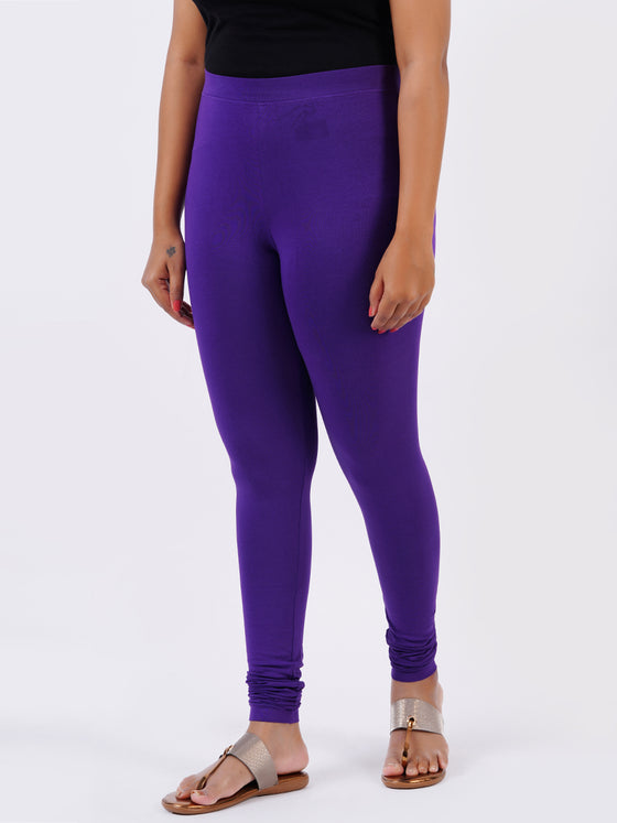 Churidar Fit Spandex Stretchable Leggings New Violet L37