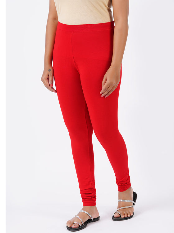 Churidar Fit Spandex Stretchable Leggings Red L42