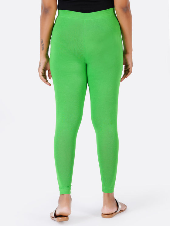 Churidar Fit Spandex Stretchable Leggings Parrot Green L08