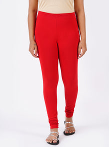  Churidar Fit Spandex Stretchable Leggings Red L42