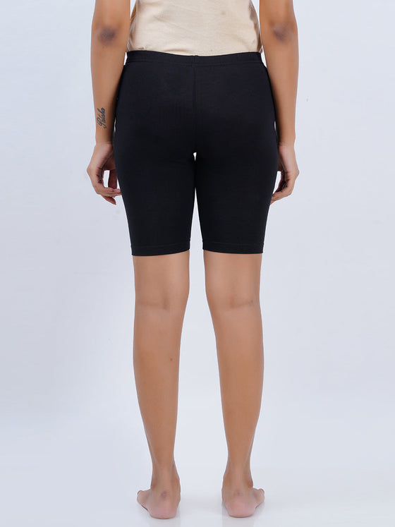 Cotton Stretchable Comfort Knitting Tights Black (2Pcs Pack)