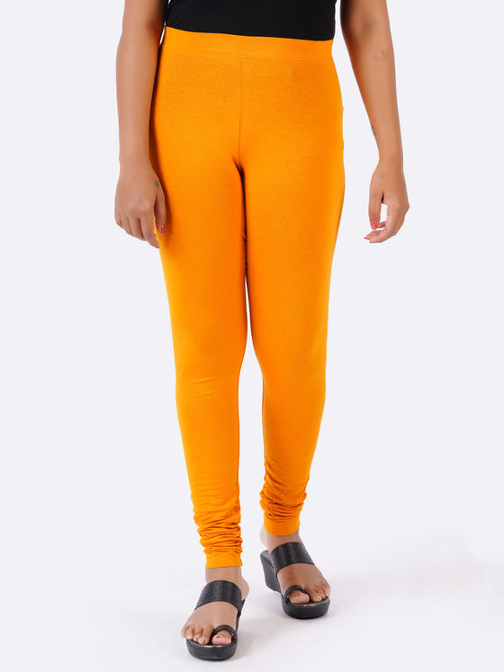 Churidar Fit Spandex Stretchable Leggings Saffron L39