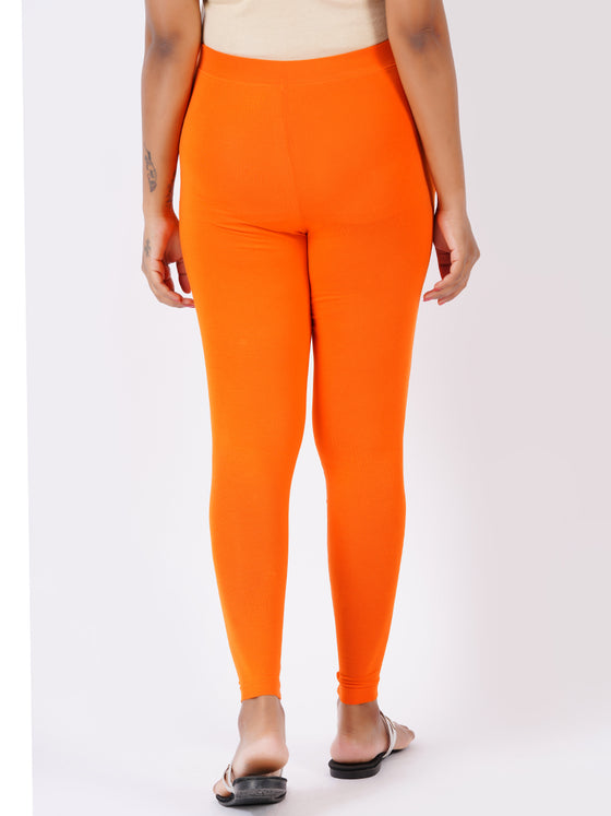 Churidar Fit Spandex Stretchable Leggings Fanta Orange L05