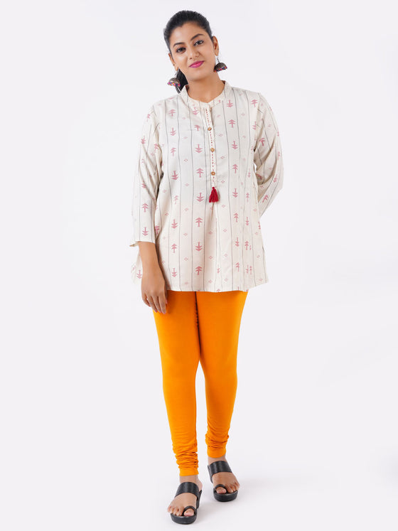 Churidar Fit Spandex Stretchable Leggings Saffron L39