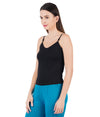 Cotton Durable with Adjustable Strap Camisole Petals Black (2PCs Pack)
