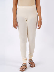  Churidar Fit Spandex Stretchable Leggings Plus Size Cream Natural L20