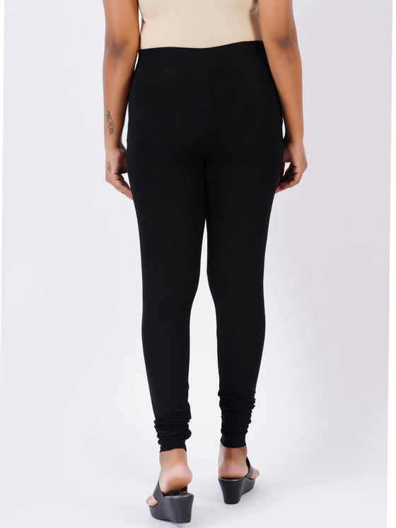 Churidar Fit Spandex Stretchable Leggings Black L43