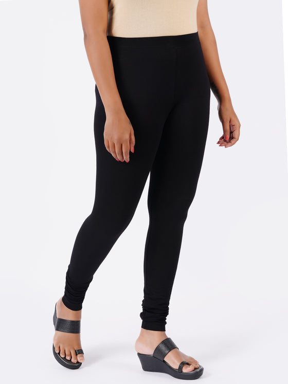 Churidar Fit Spandex Stretchable Leggings Black L43