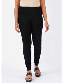  Churidar Fit Spandex Stretchable Leggings Black L43