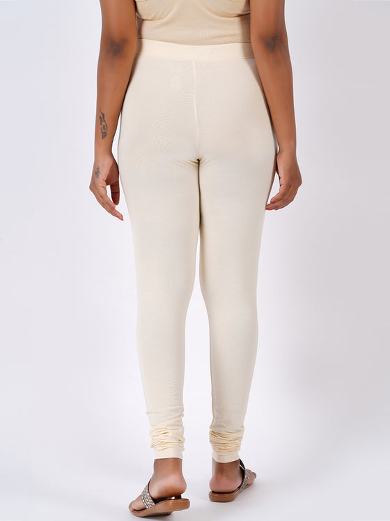 Churidar Fit Spandex Stretchable Leggings Cream Natural L20