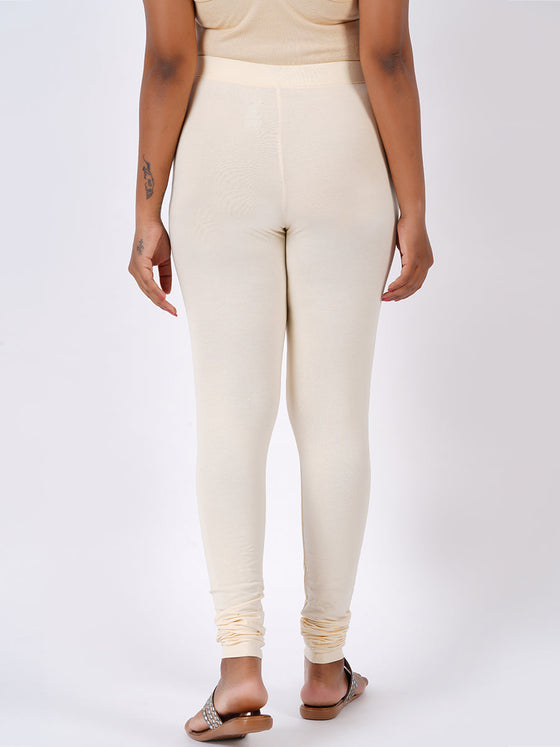 Churidar Fit Spandex Stretchable Leggings Plus Size Cream Natural L20