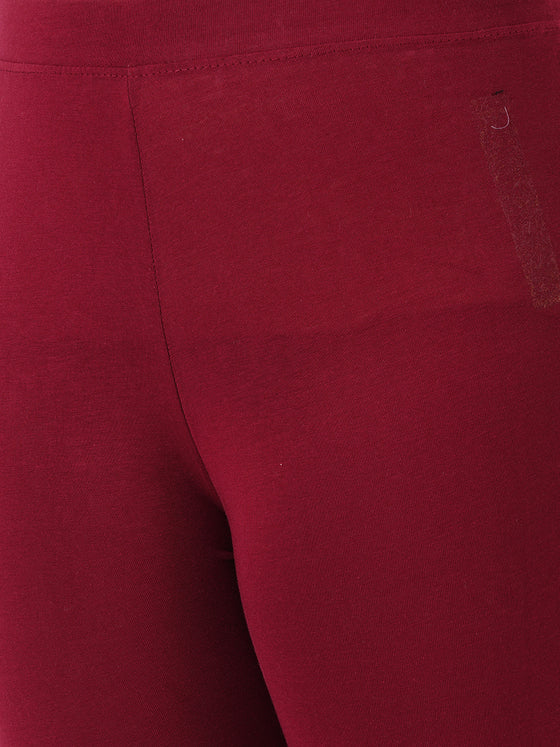 Churidar Fit Spandex Stretchable Leggings Maroon L11