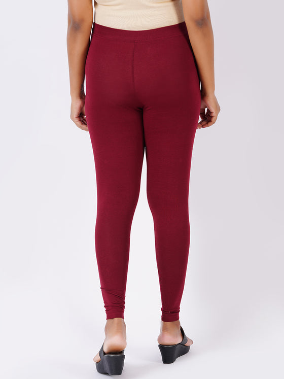 Churidar Fit Spandex Stretchable Leggings Maroon L11