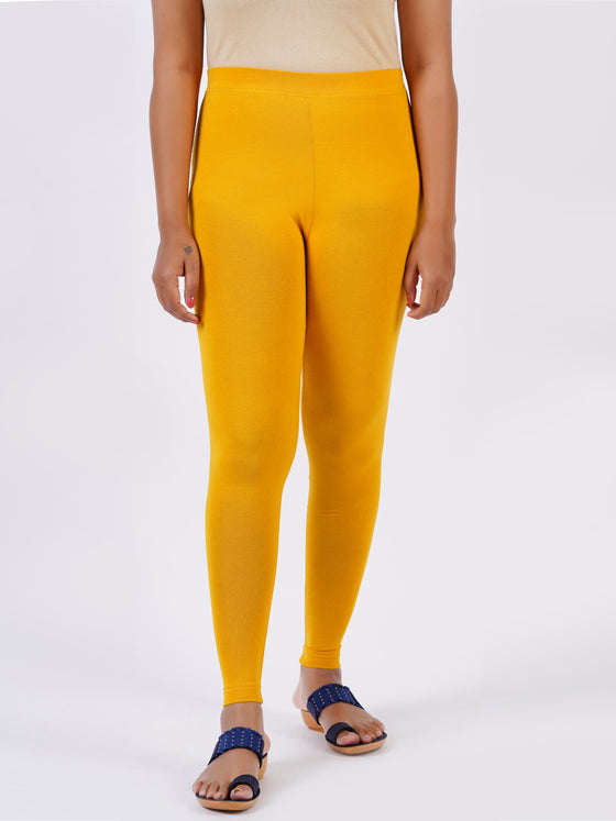 Churidar Fit Spandex Stretchable Leggings Gold L10