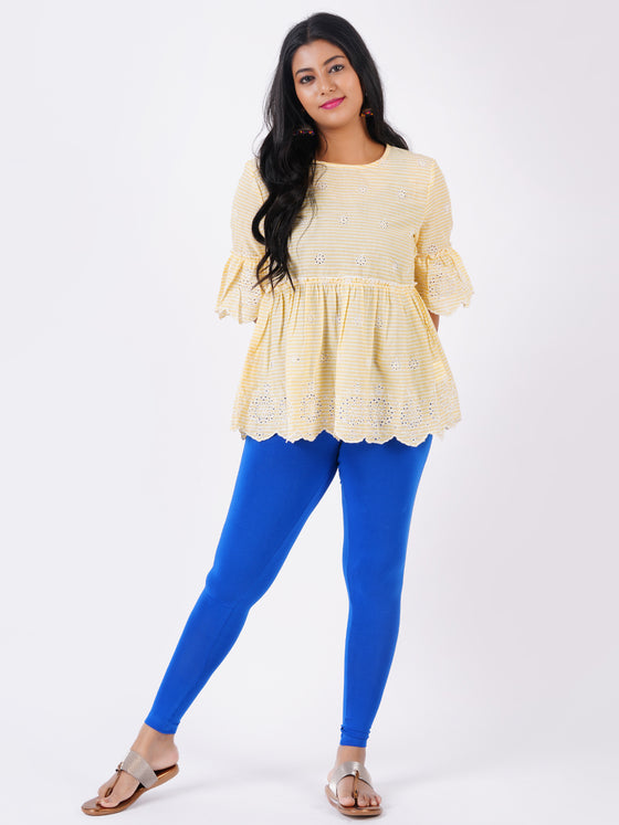 Churidar Fit Spandex Stretchable Leggings Light Blue L07