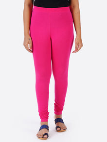  Churidar Fit Spandex Stretchable Leggings Plus Size M Pink L16