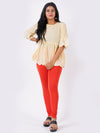 Churidar Fit Spandex Stretchable Leggings Orange L13
